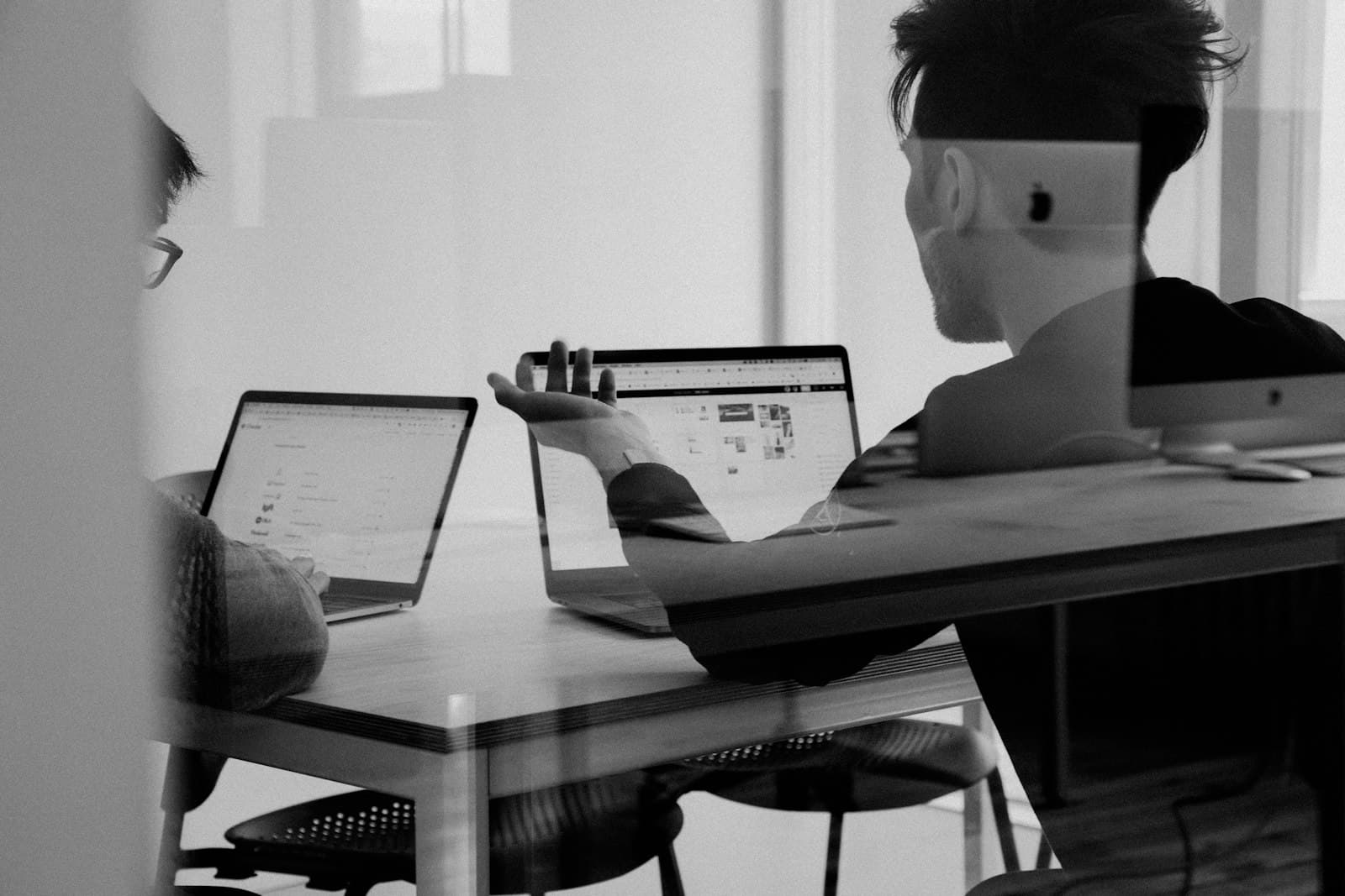 Designers collaborating on a custom business website